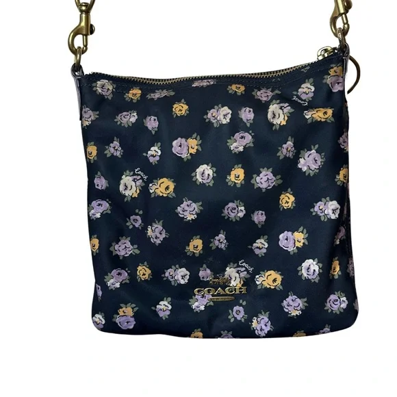 Coach Floral Crossbody Bag - Navy and Lavender - Picture 7 of 13